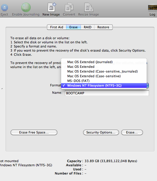 ntfs to fat32 convert mac